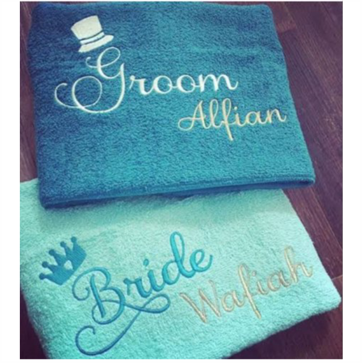 Fishtail Monogram Towels - Set of 2 — Rainy Day Embroidery